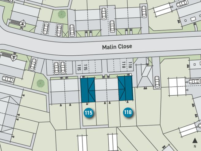 Site plan 3 bedroom houses - artist's impression subject to change